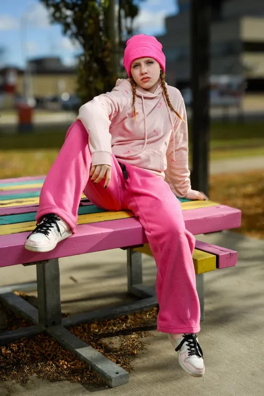 Adult Pink Fleece Pants made by Modrobes