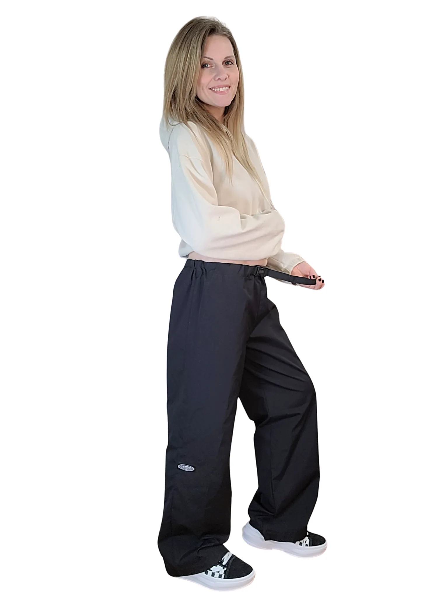 Adult Black Wideleg Pants sold by Modrobes