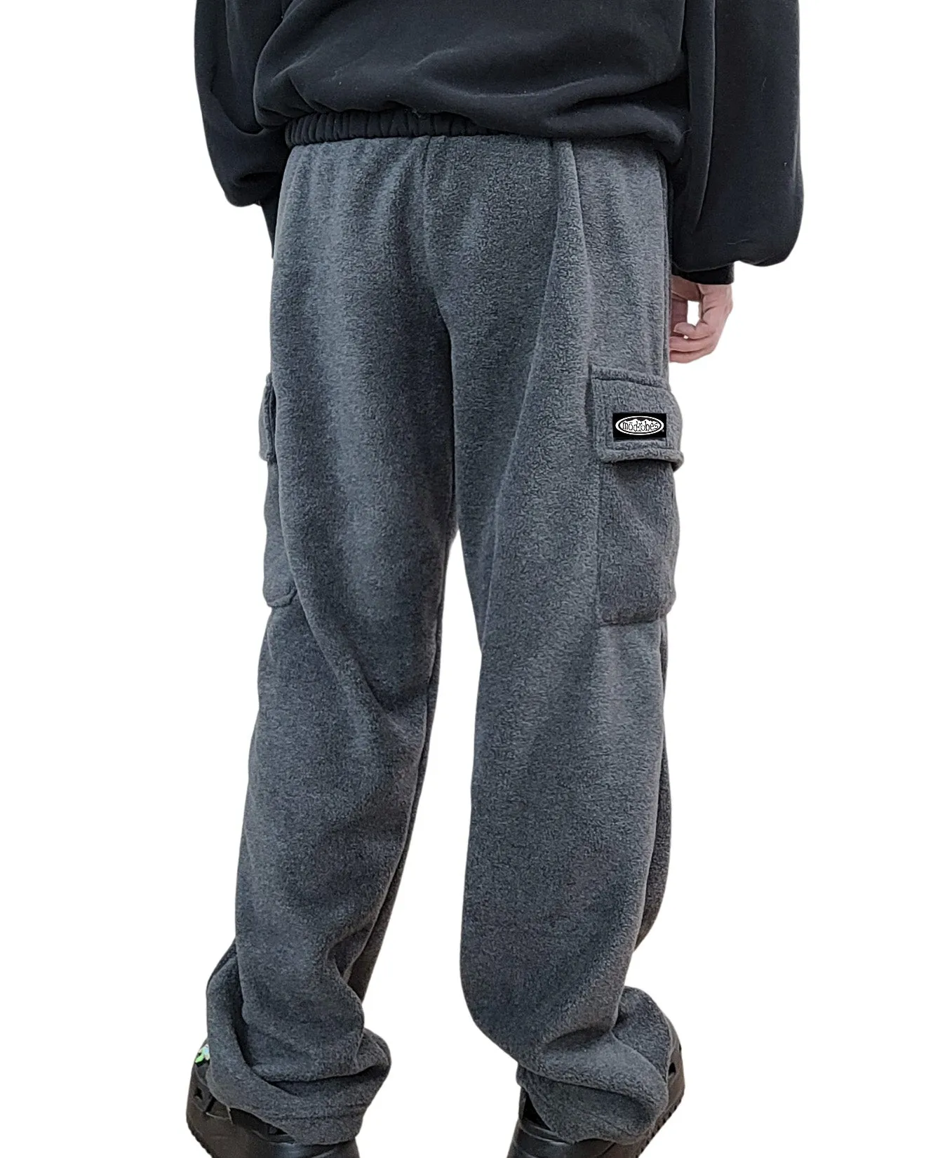 Adult Charcoal Grey Cargo Fleece Pants sold by Modrobes product image thumbnail 4