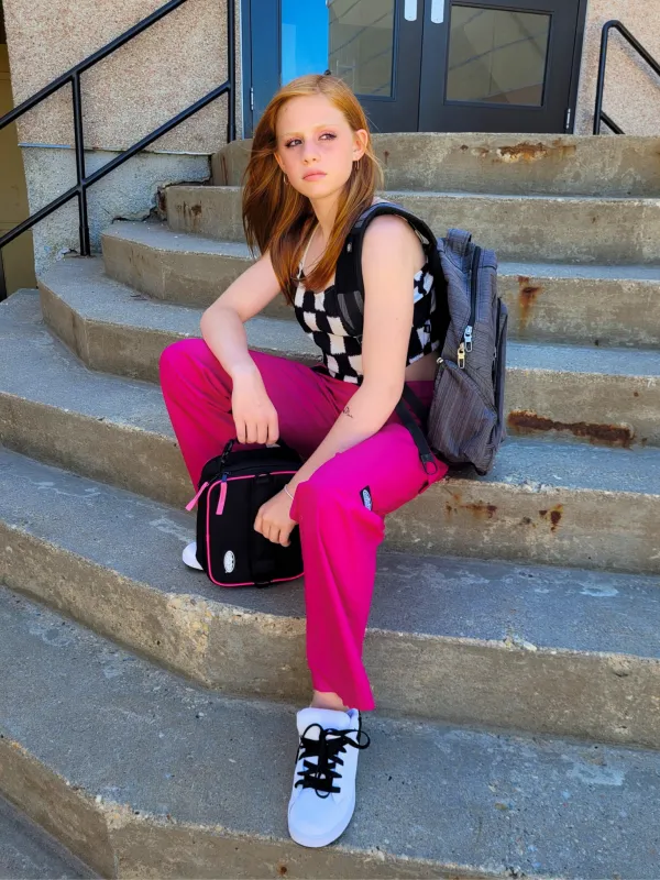 Adult Pink Original Lounge Pants + Side Pockets made by Modrobes