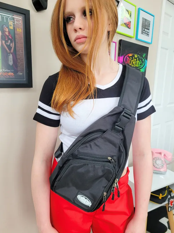 Black Mini Sling Bag made by Modrobes