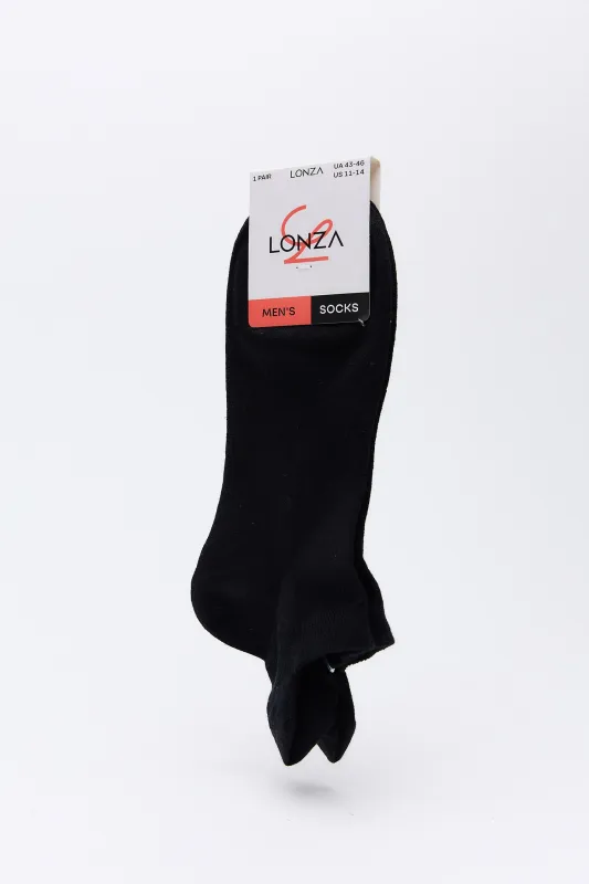 Night Black Men Cotton Socks made by Lonza