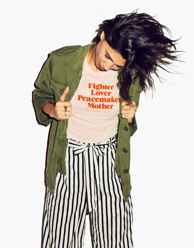 Fighter Lover Peacemaker Mother T-Shirt made by Social Goods