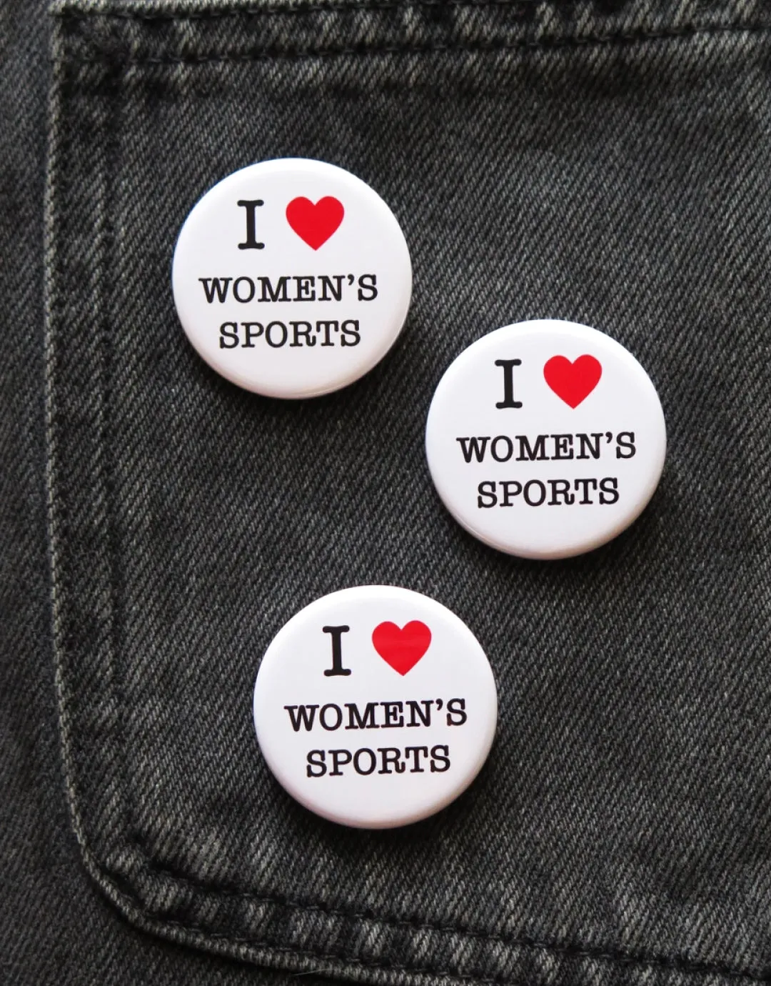 I Love Women's Sports Button sold by Social Goods product image thumbnail 3