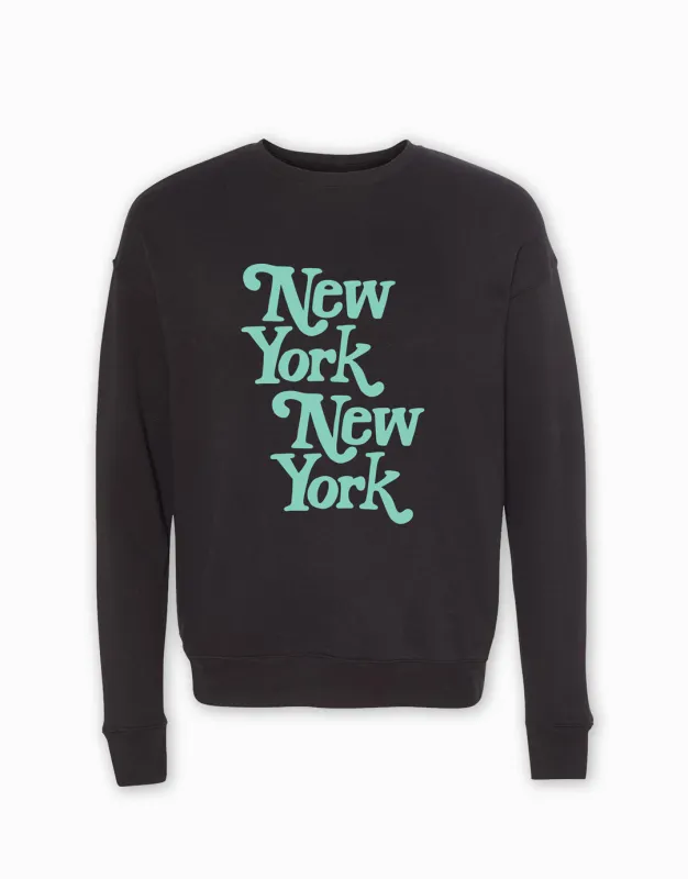 New York, New York Sweatshirt - Black/Mint made by Social Goods