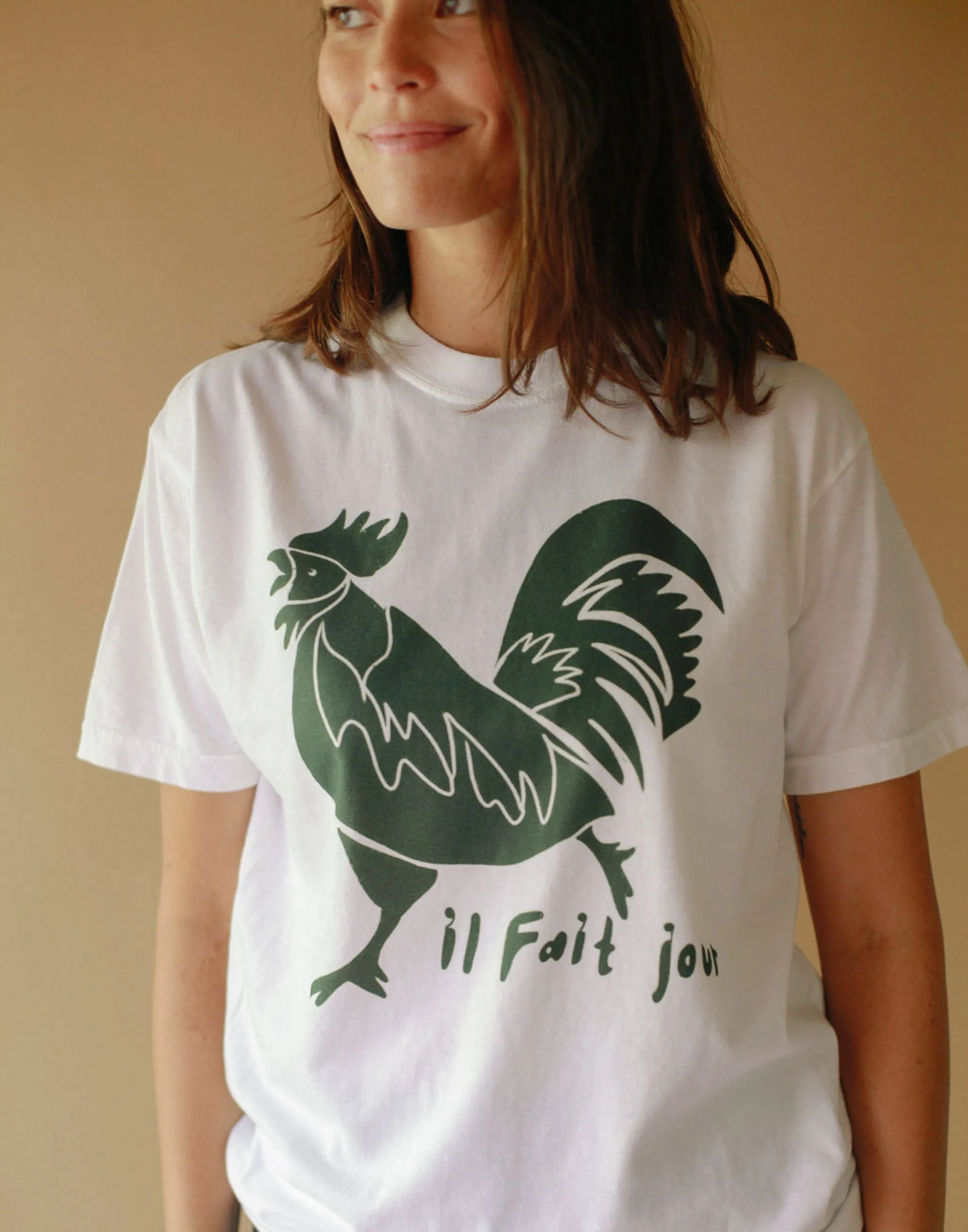 Il Fait Jour, Rooster Vintage Wash T-Shirt sold by Joseph + Sue