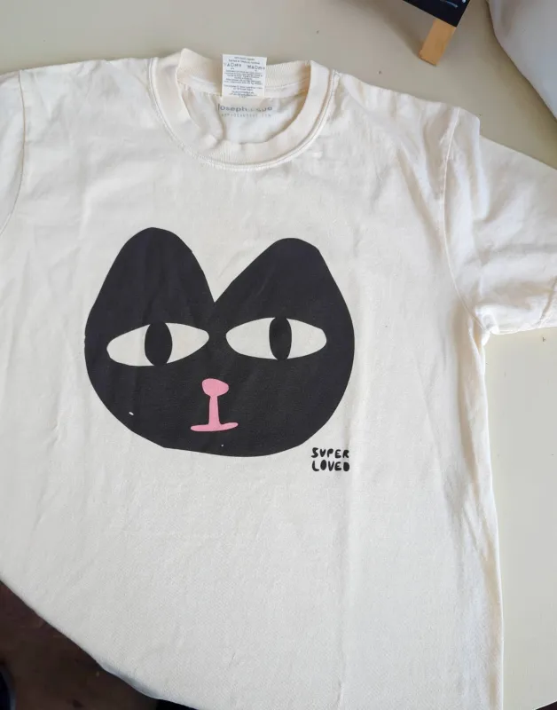 SUPER LOVED, The Black Cat Vintage Wash T-Shirt made by Joseph + Sue