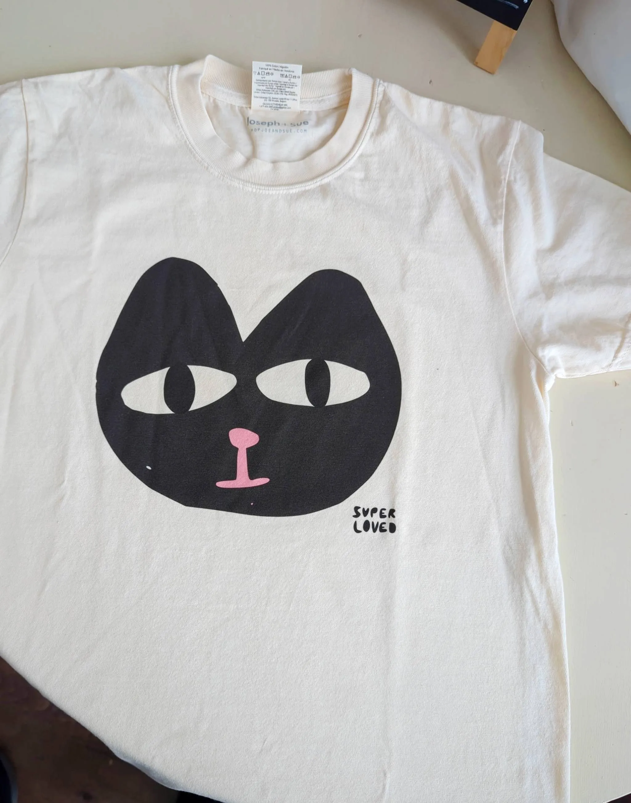 SUPER LOVED, The Black Cat Vintage Wash T-Shirt sold by Joseph + Sue