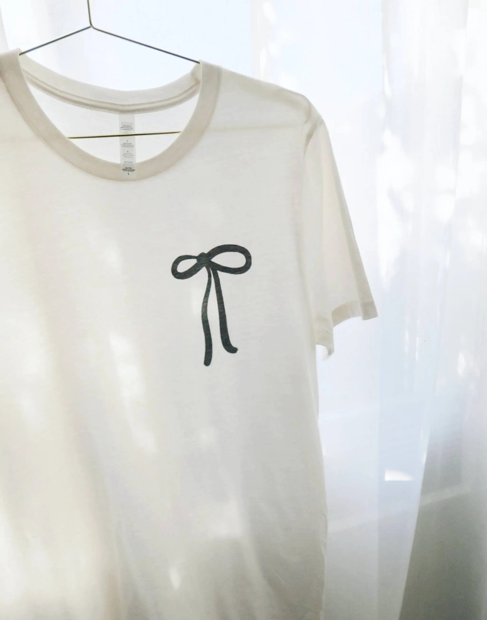 Sale- Bow, 2 loops, 2 loose ends T-Shirt, LARGE sold by Joseph + Sue product image thumbnail 2