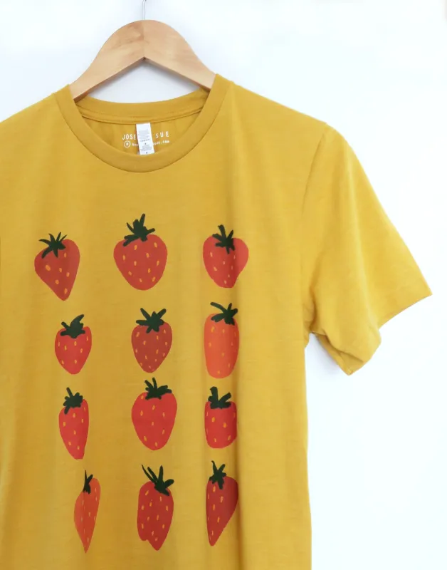 Sale- Strawberries T-Shirt, X-SMALL made by Joseph + Sue