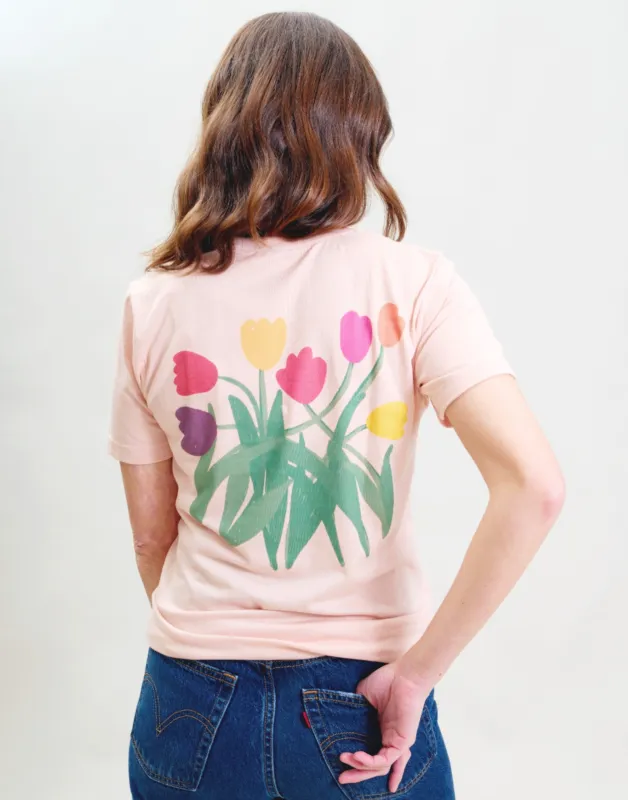 Tulips Tee, Vintage Wash T-Shirt made by Joseph + Sue