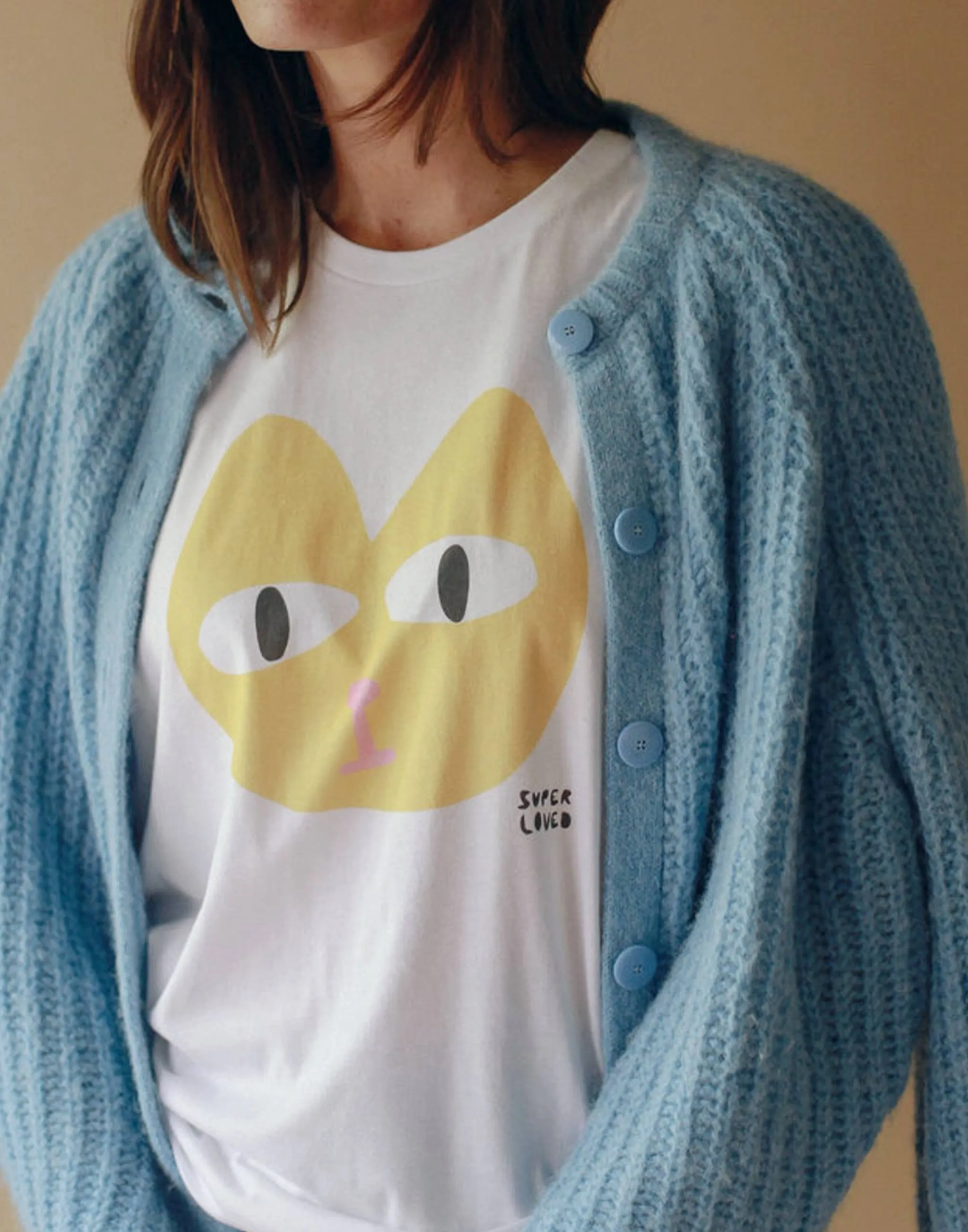 SUPER LOVED, Cat's Meow T-Shirt sold by Joseph + Sue product image thumbnail 3
