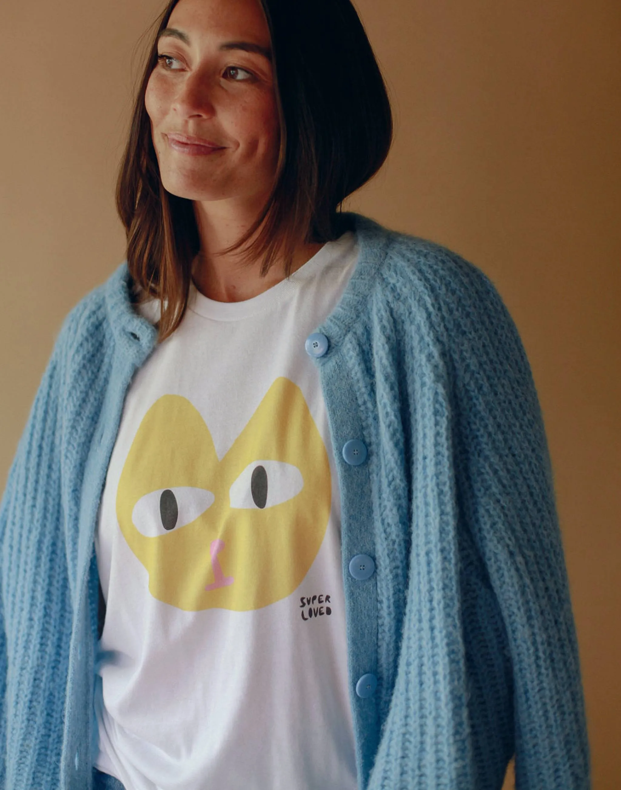 SUPER LOVED, Cat's Meow T-Shirt sold by Joseph + Sue product image thumbnail 4