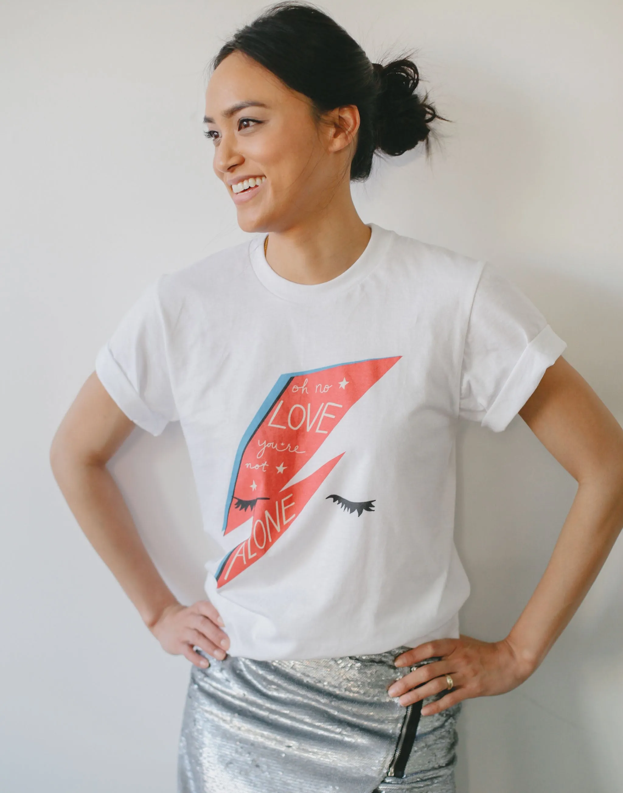 Bowie Oh no Love, You're Not Alone T-Shirt sold by Joseph + Sue product image thumbnail 3