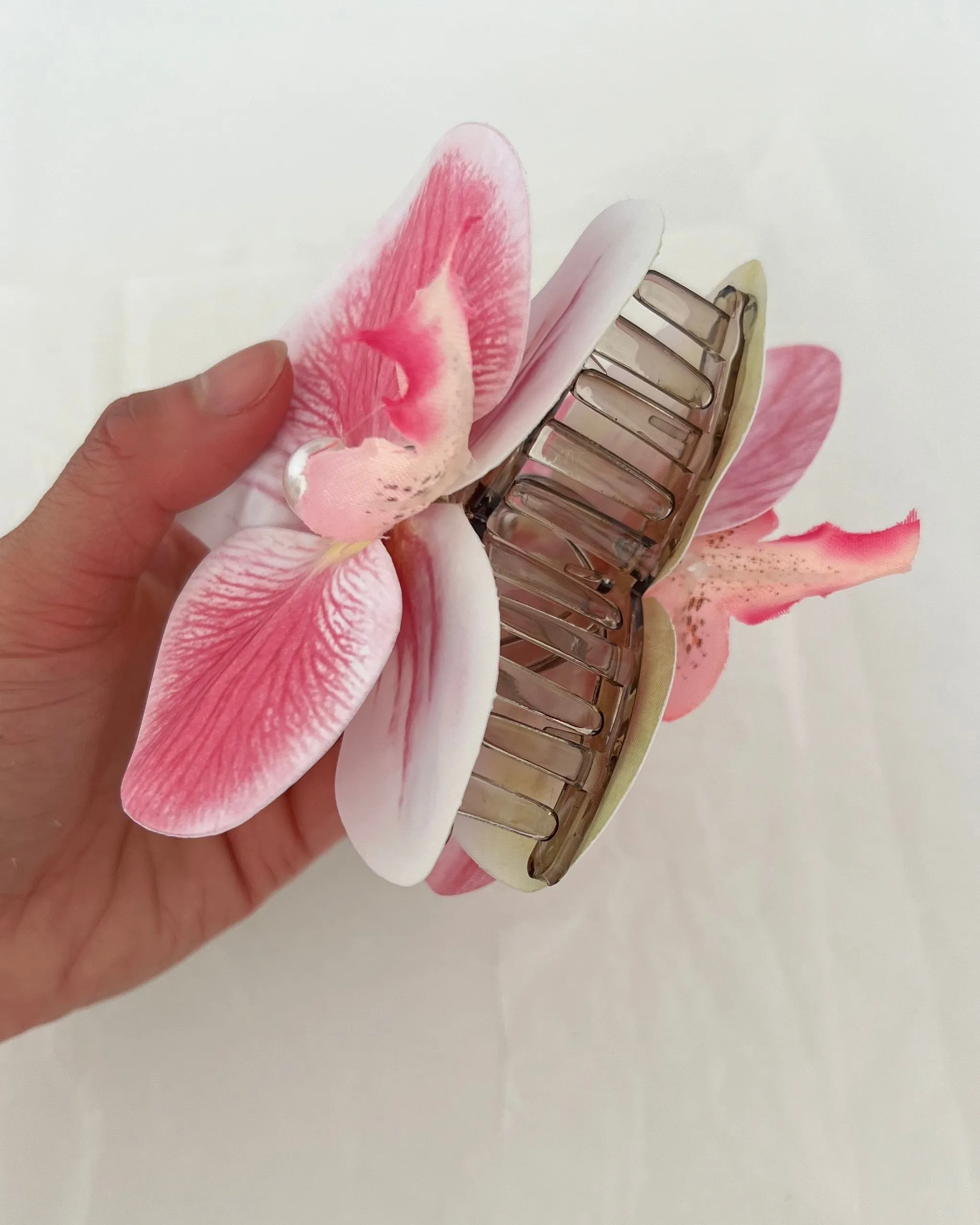 Orchid Claw Clip in Petal Pink sold by Gemini Jewels product image thumbnail 4