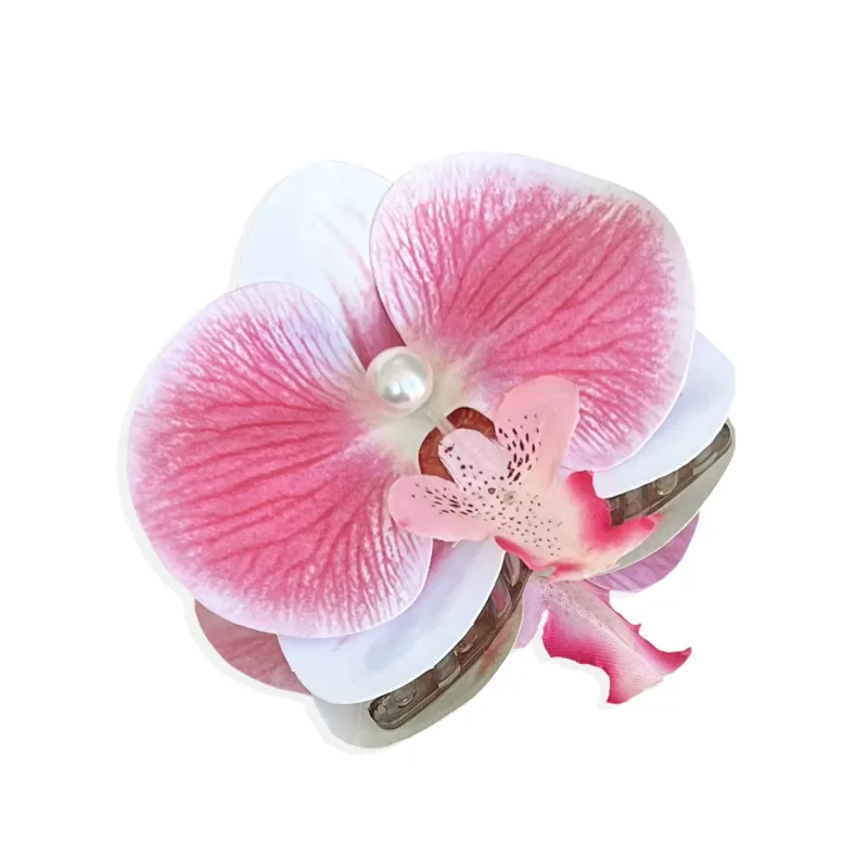 Orchid Claw Clip in Petal Pink made by Gemini Jewels