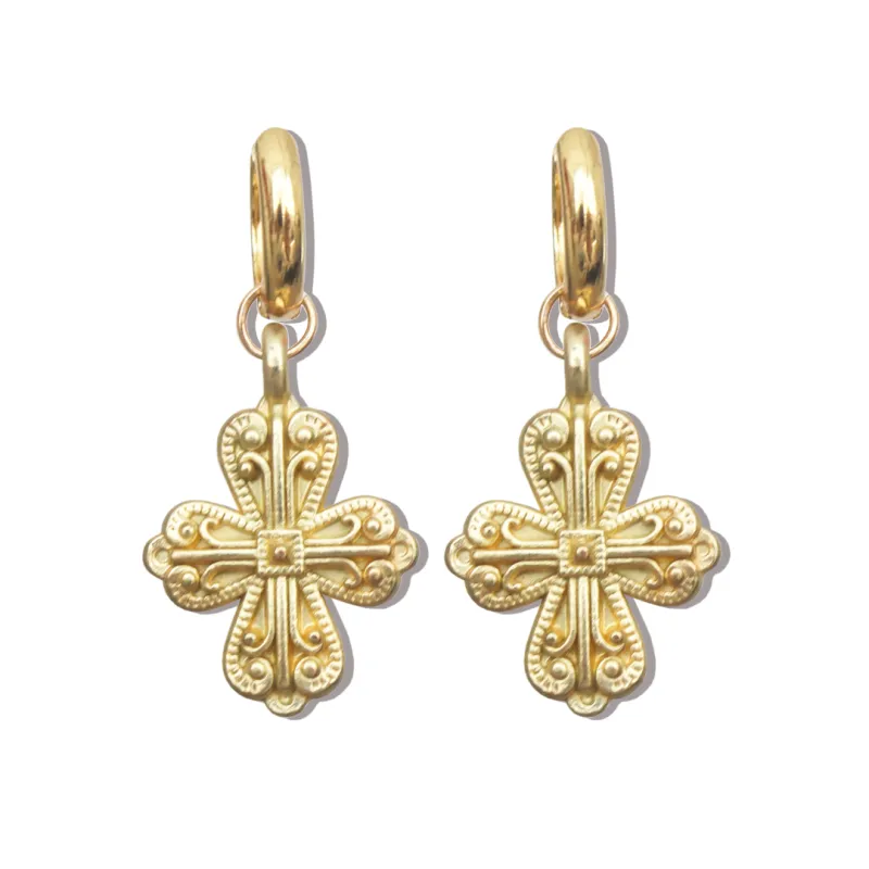 Rina Vintage Cross Earrings made by Gemini Jewels