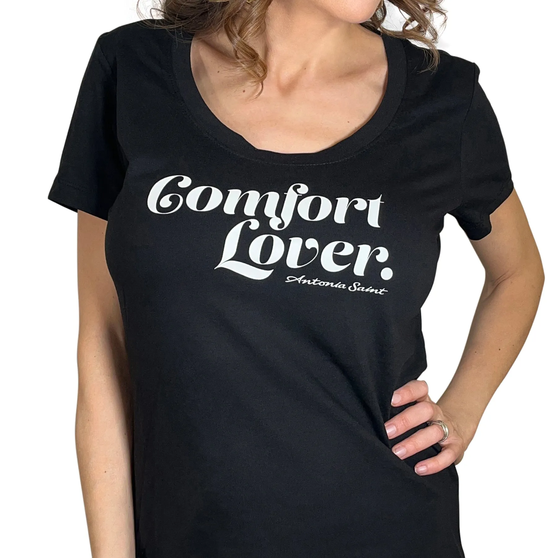 Comfort Lover Flex Scoop Neck T-Shirt sold by Antonia Saint