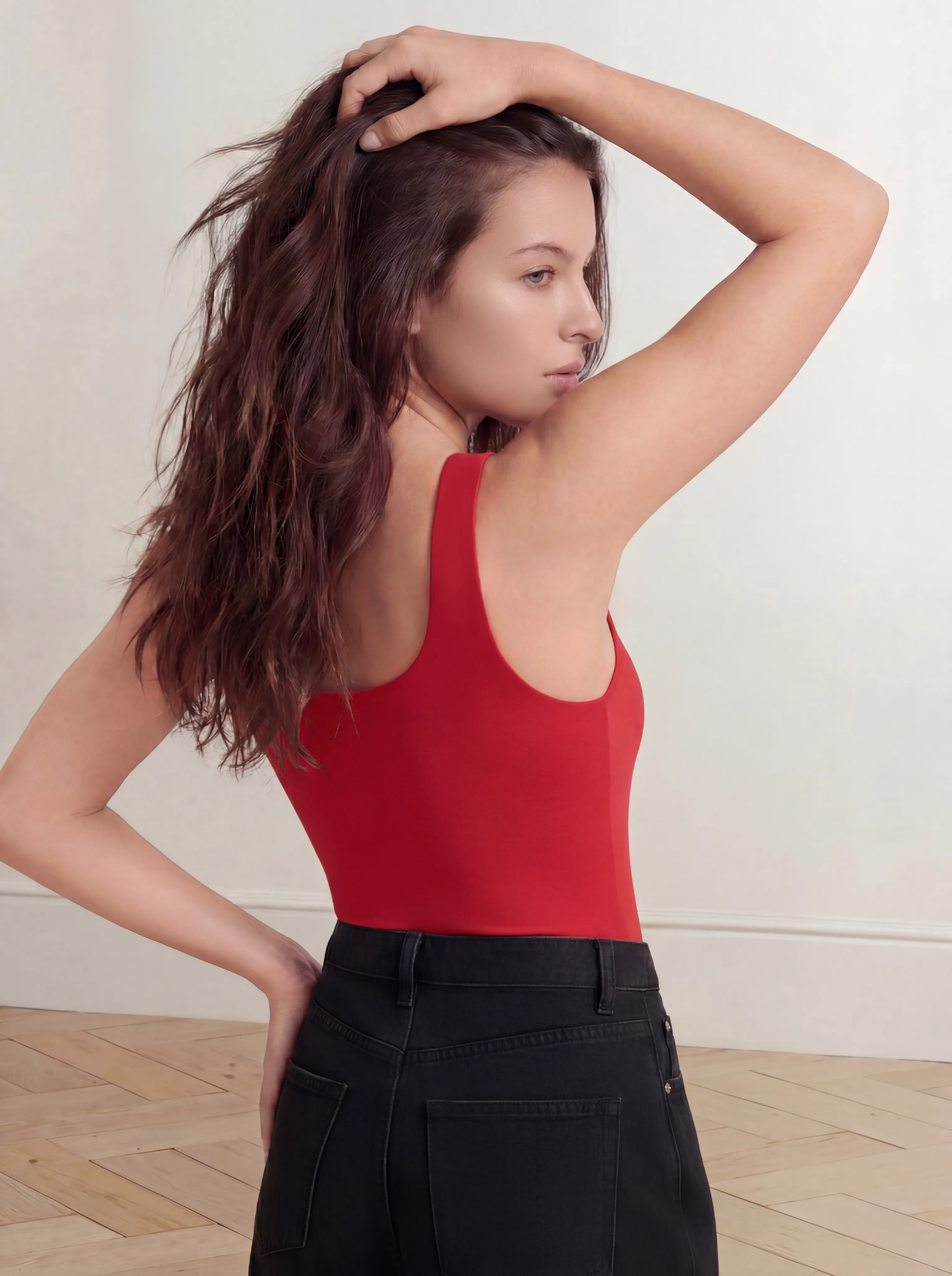 Relaxed Boyfriend Tank Smooths Waist & Core | Red sold by BODY by Julia product image thumbnail 2