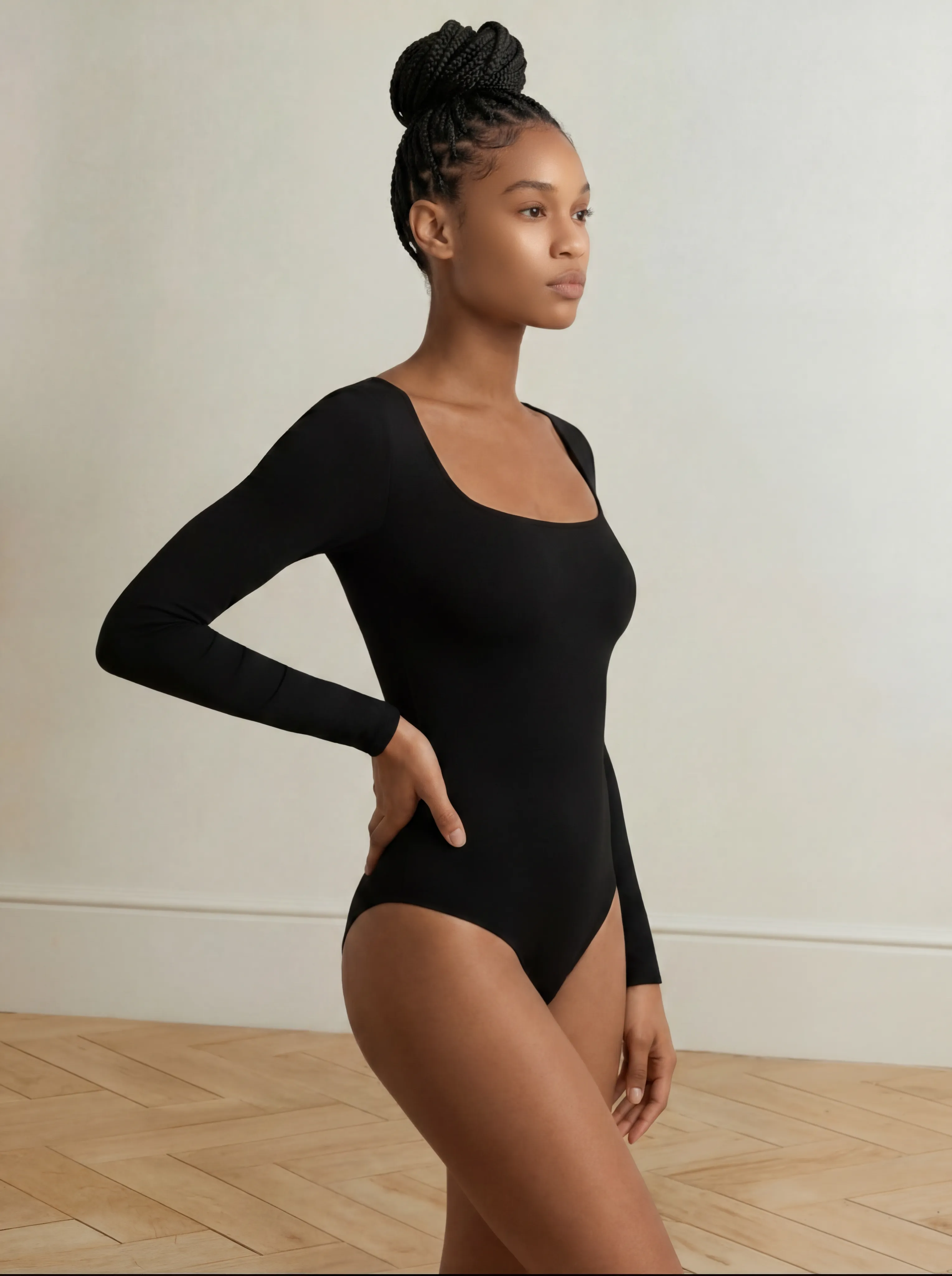 Long Sleeve Shaping Bodysuit Slims Arms & Waist | Black sold by BODY by Julia product image thumbnail 3