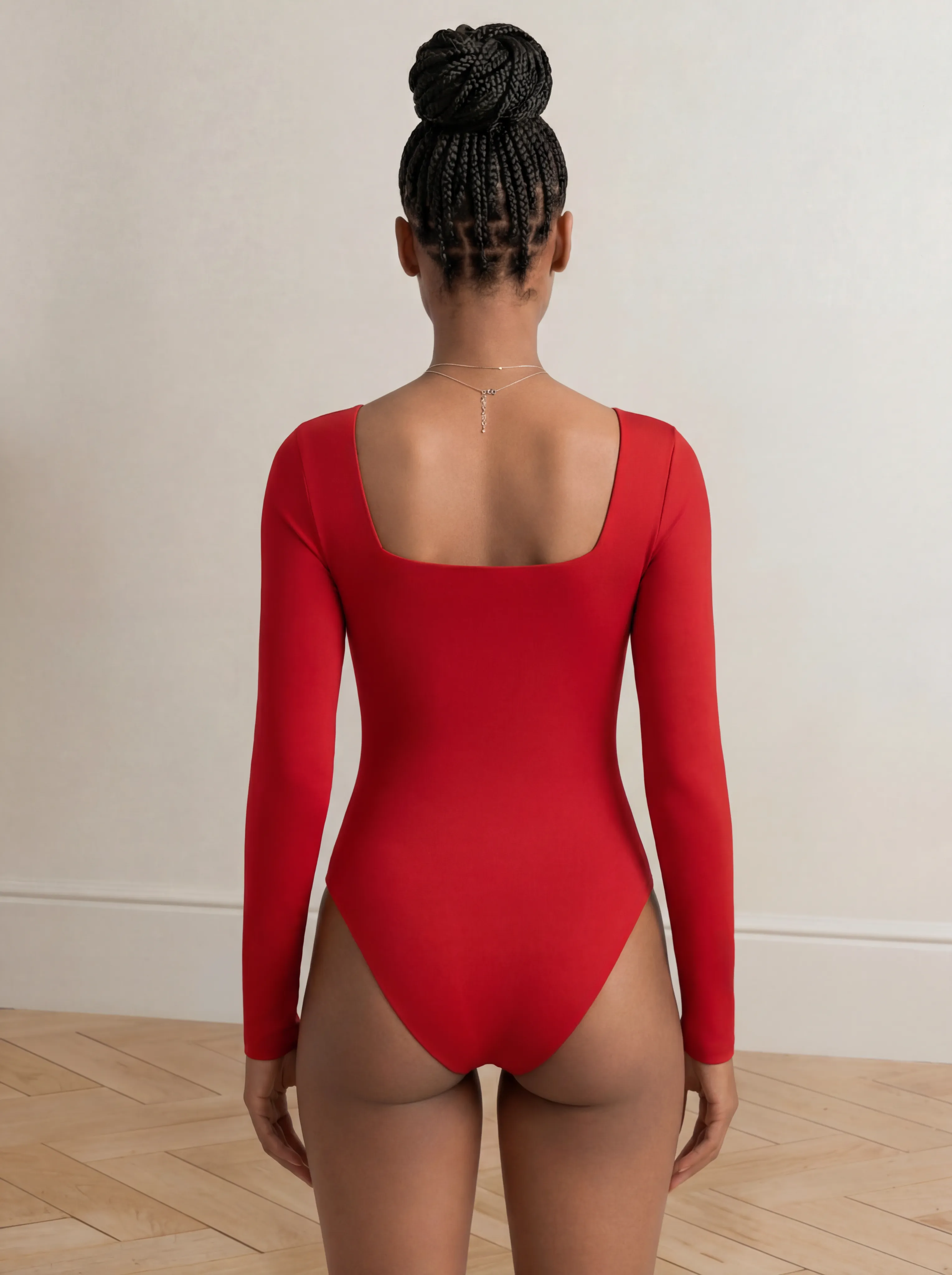 Long Sleeve Shaping Bodysuit Slims Arms & Waist | Red sold by BODY by Julia product image thumbnail 4