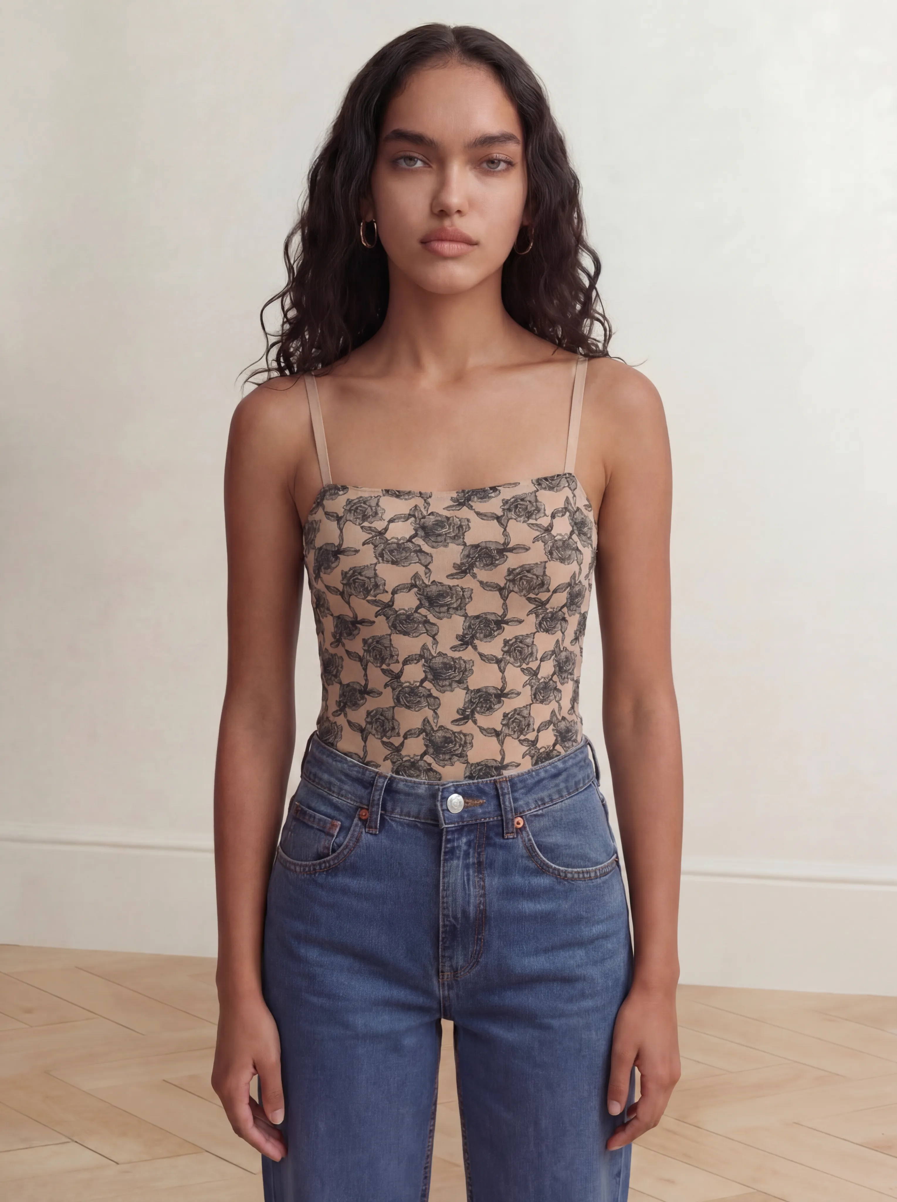 Shaping Tank Top Floral Lace, Smooths Waist & Core sold by BODY by Julia
