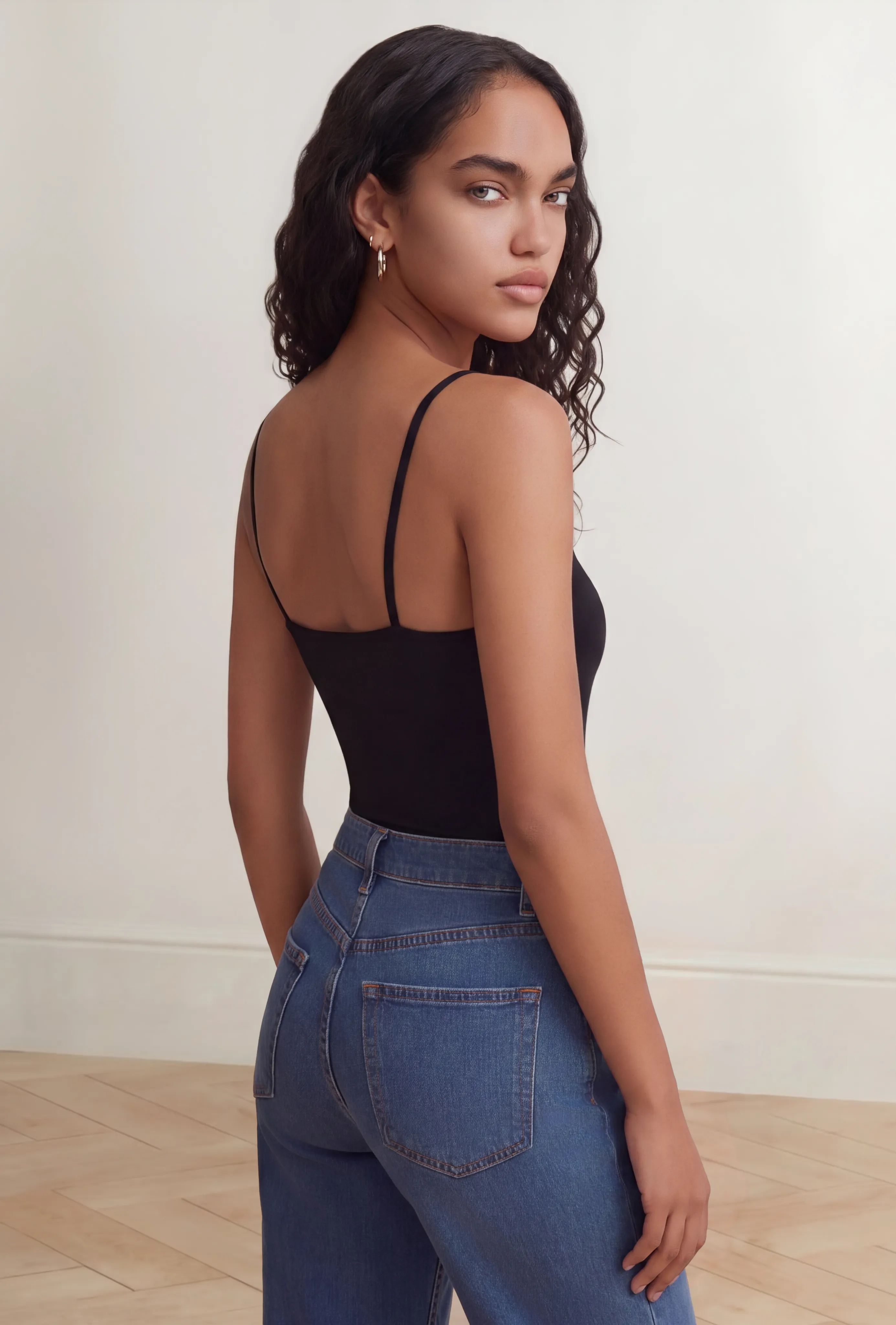 Shaping Tank Top Smooths Waist & Core, Removable Straps | Black sold by BODY by Julia product image thumbnail 3