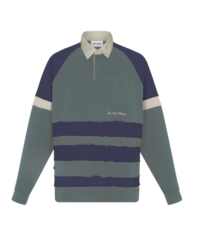 Rugby Shirt (Green/Grey/Beige) sold by Pas Une Marque