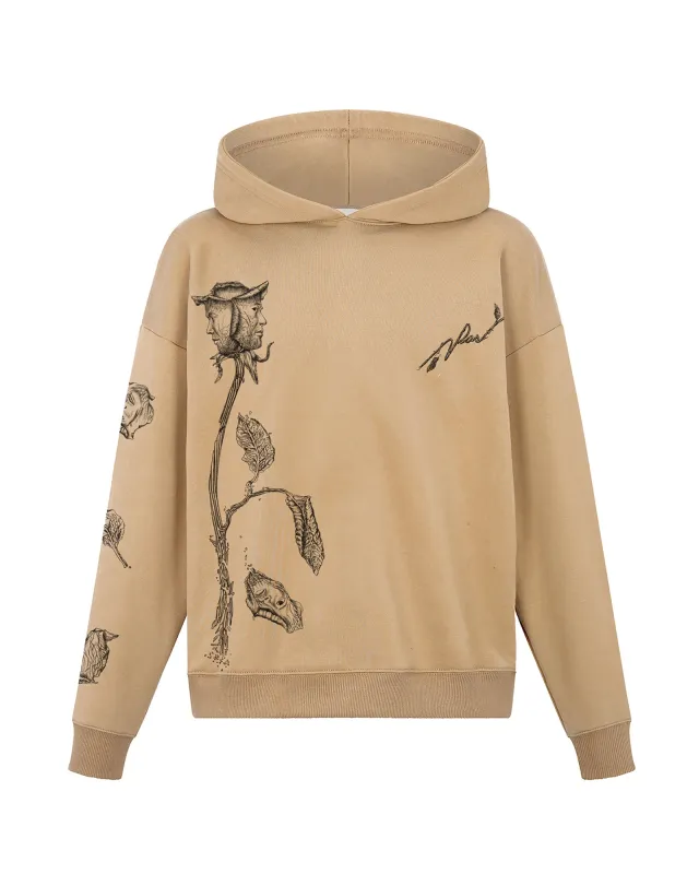 Johnson Tsang Falling Rose Petals Hoodie (Camel) sold by Pas Une Marque
