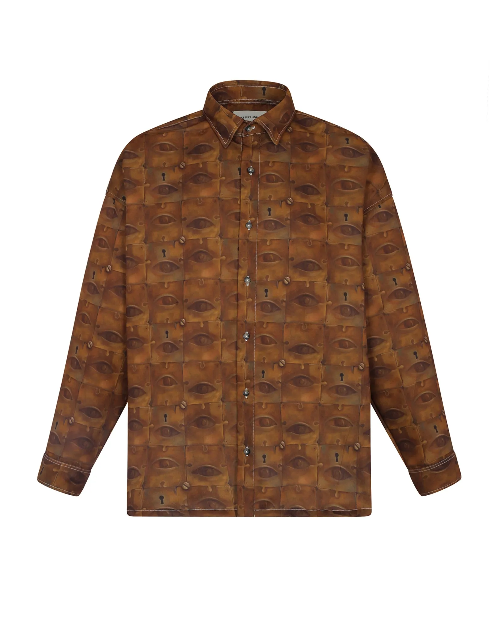 Puzzle Locket Mosaic Shirt (Brown) sold by Pas Une Marque