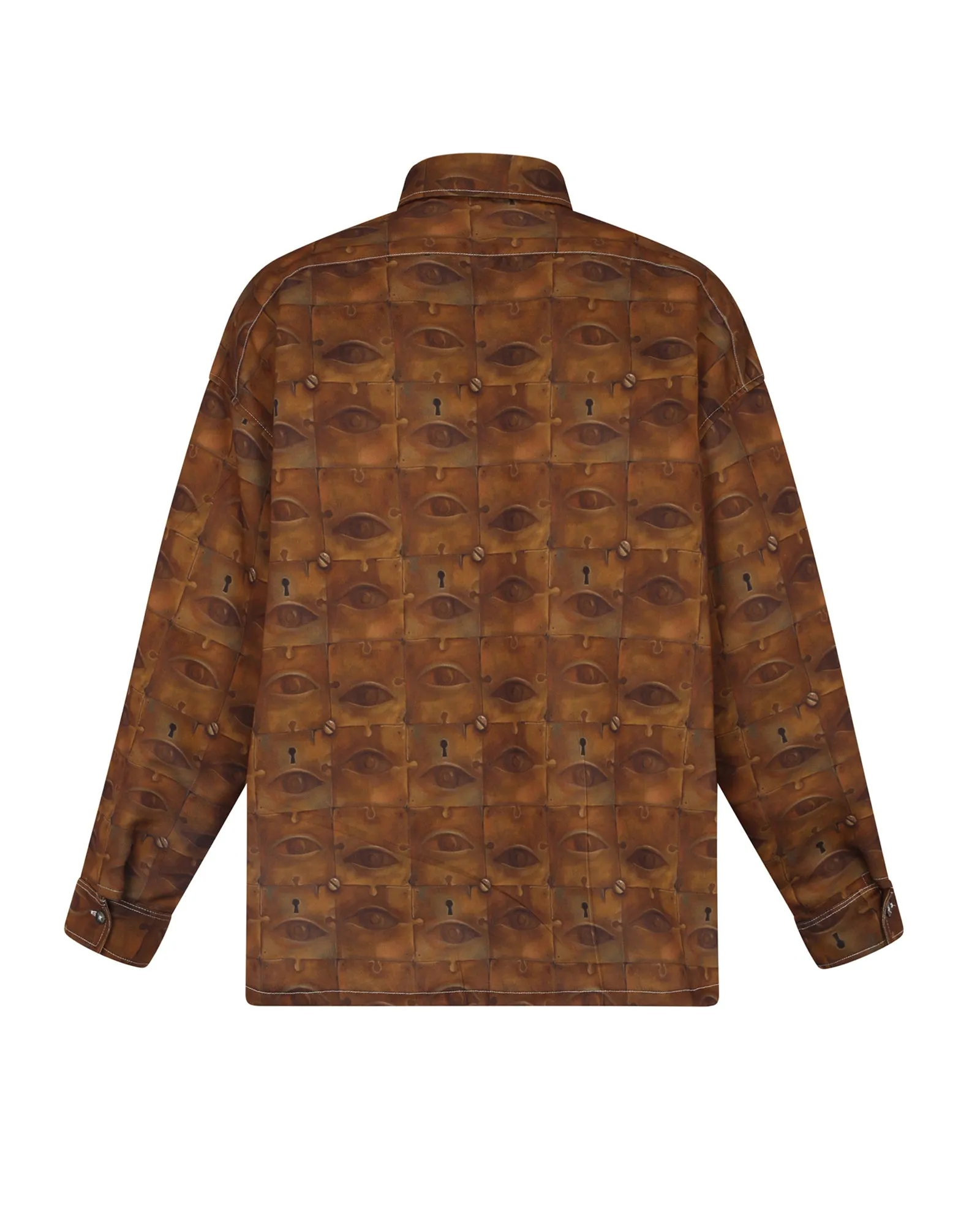 Puzzle Locket Mosaic Shirt (Brown) sold by Pas Une Marque product image thumbnail 2