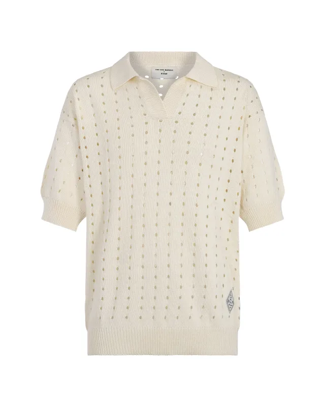 Knitted Polo Cream sold by Pas Une Marque