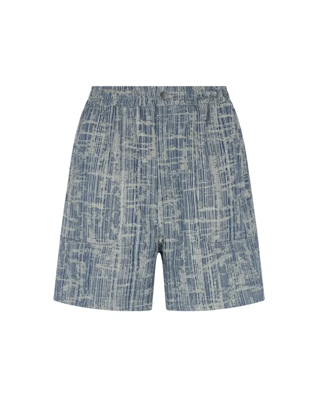 Jacquard Denim Shorts (Multi) sold by Pas Une Marque