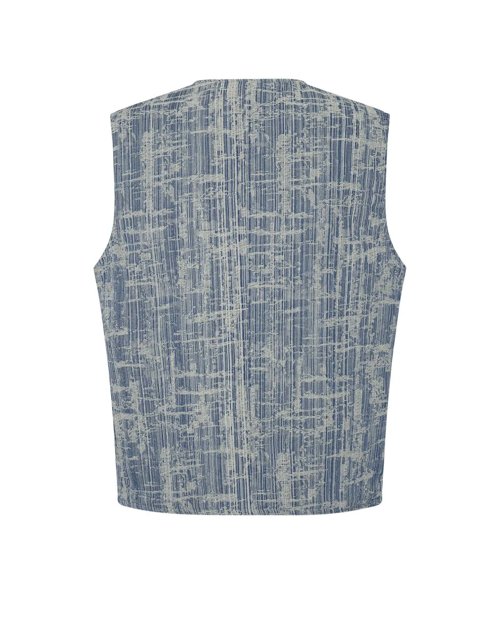 Jacquard Denim Vest (Multi) sold by Pas Une Marque product image thumbnail 2