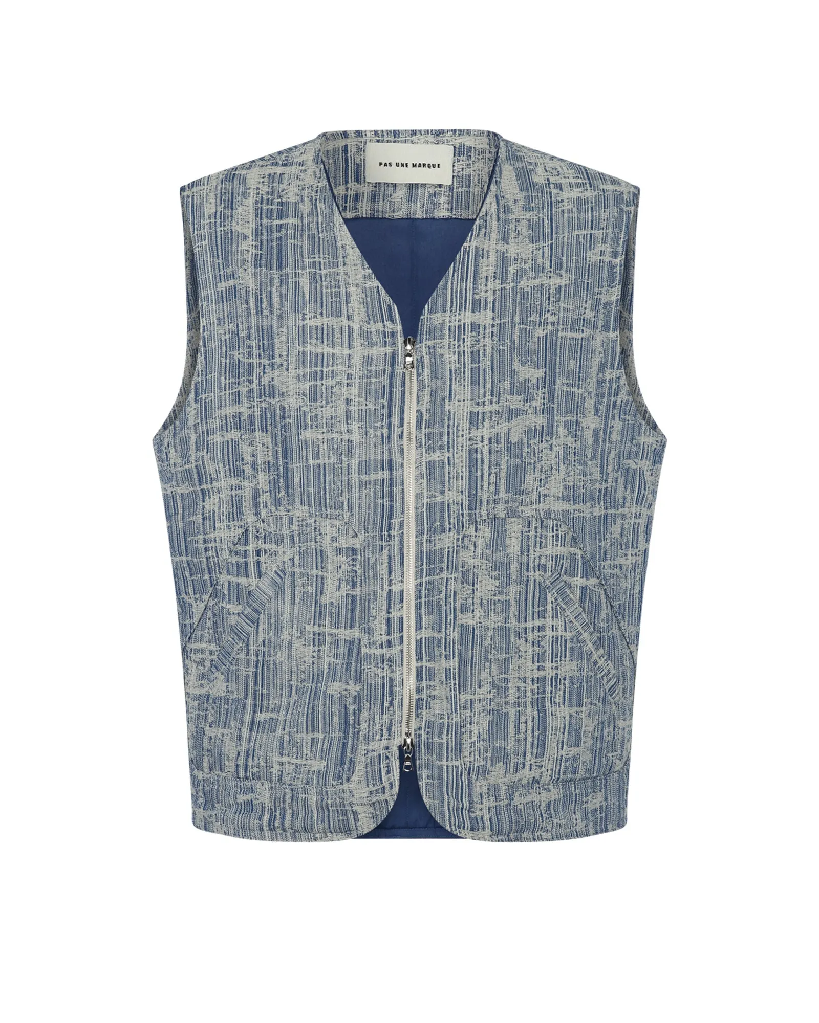 Jacquard Denim Vest (Multi) sold by Pas Une Marque