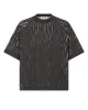 Double-Panelled Distressed Tee Shirt (Dark Grey / Mint) sold by Pas Une Marque