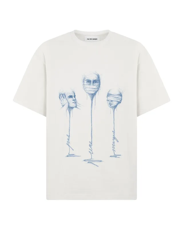 Silenced Senses Tee Shirt (White) sold by Pas Une Marque