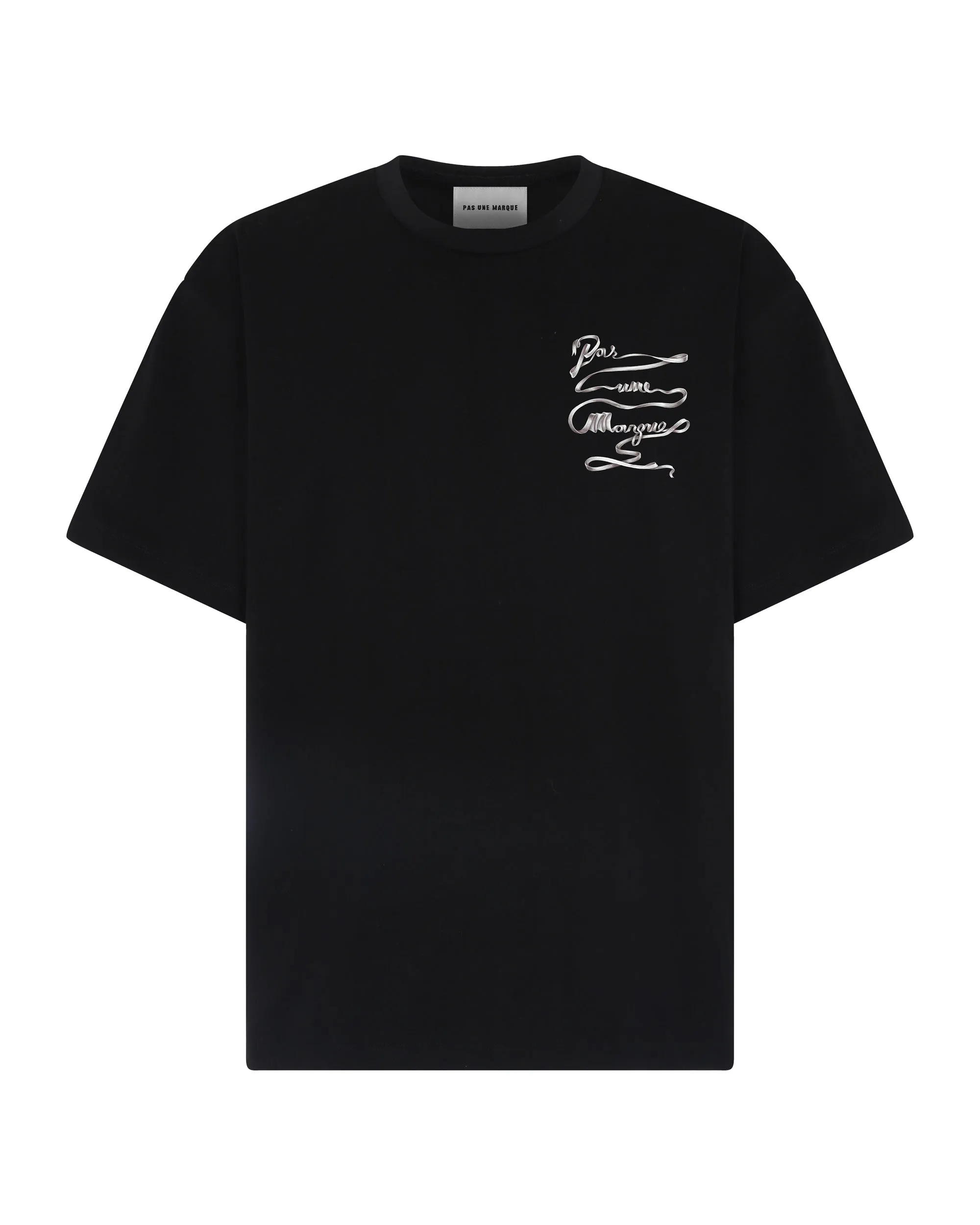Ribbon Tee Shirt (Black) sold by Pas Une Marque