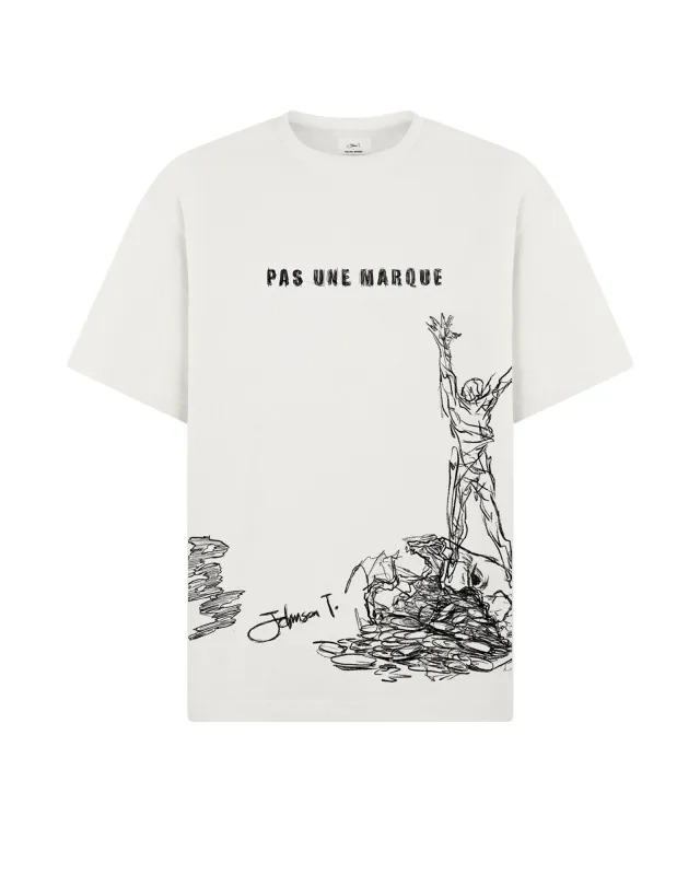 Johnson Tsang x Pas Une Marque Sketchbook Tee Shirt (White) sold by Pas Une Marque