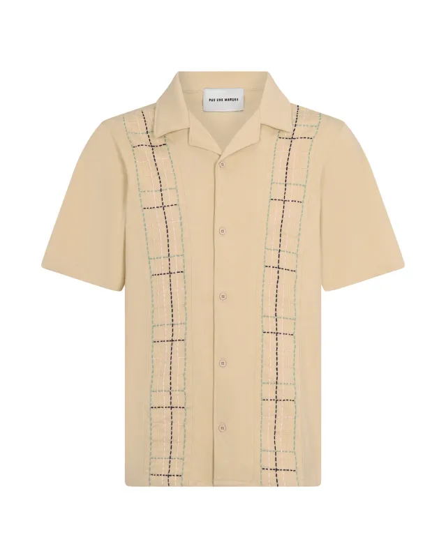 Embroidery of Disruption Button Down Shirt (Multi) sold by Pas Une Marque