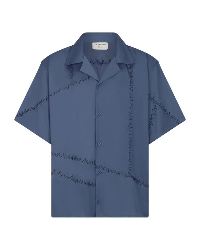 Stitched Shirt (Blue) sold by Pas Une Marque