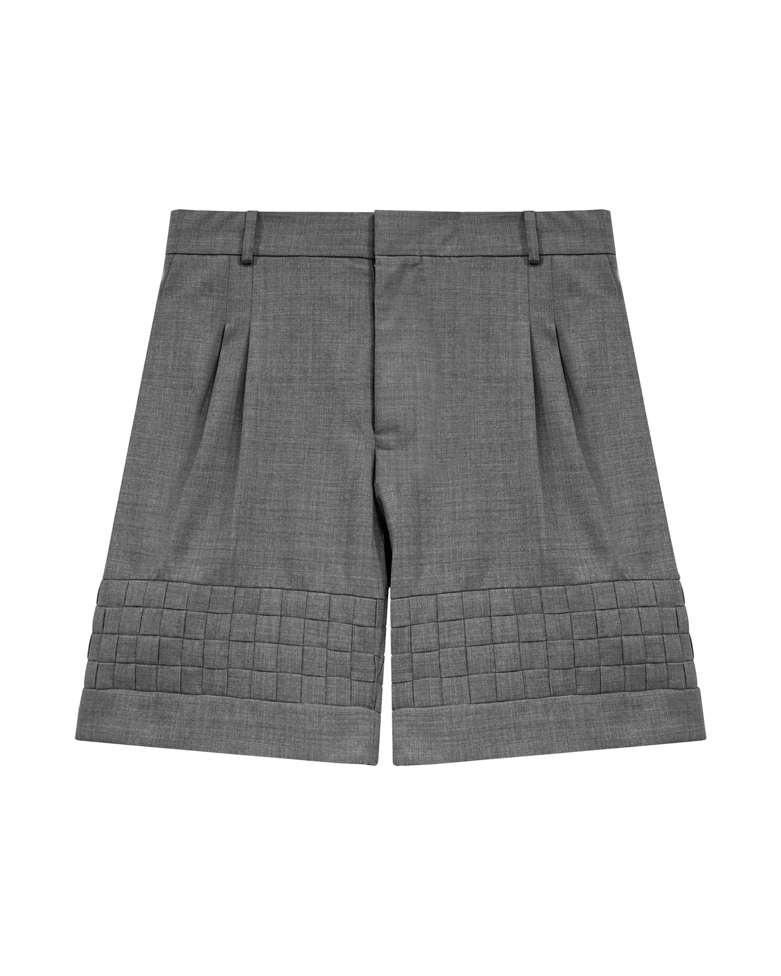 Basket Woven Shorts (Grey) sold by Pas Une Marque
