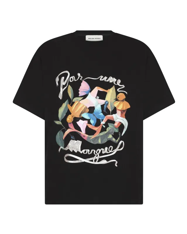 Botanical Reverie Tee Shirt (Black) sold by Pas Une Marque