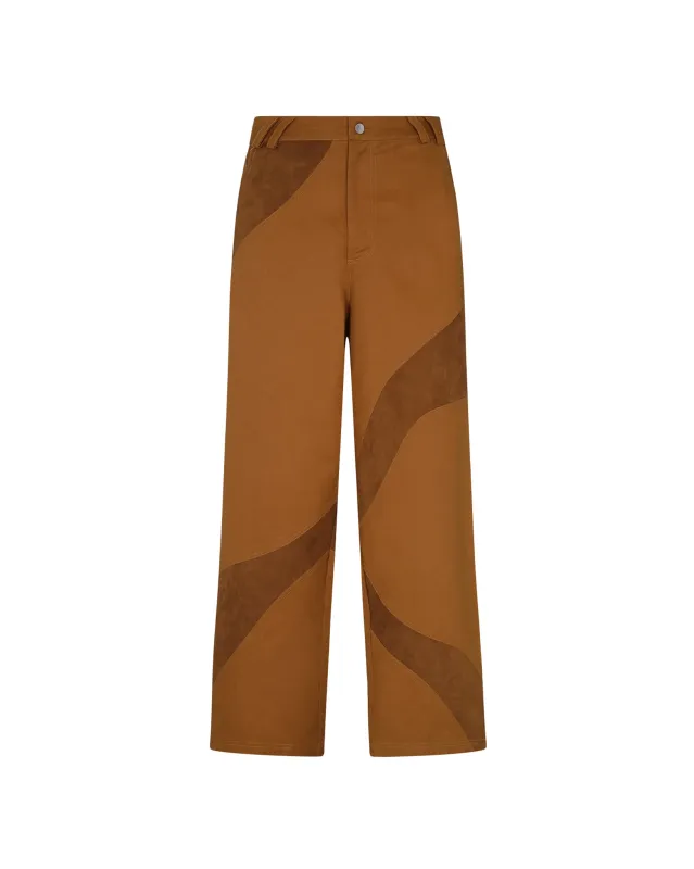 Suede Denim Trousers (Camel) sold by Pas Une Marque