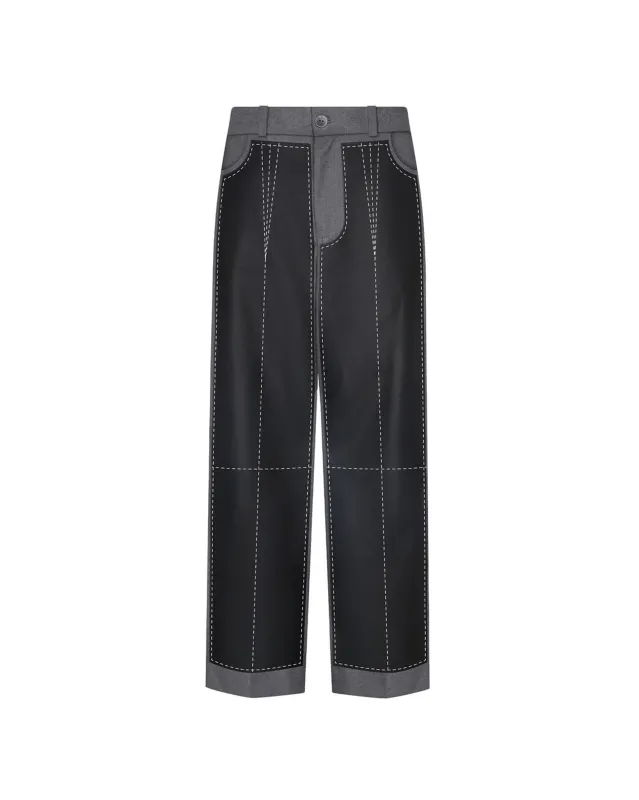 PAS Embroidered Trousers (Black) sold by Pas Une Marque