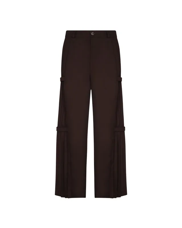 Side-Paneled Trousers (Brown) sold by Pas Une Marque