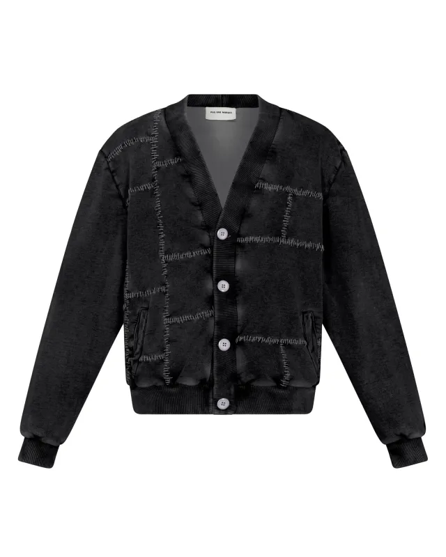 Paneled Cardigan (Black) sold by Pas Une Marque