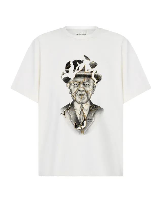Magritte Foil Tee Shirt (White) sold by Pas Une Marque