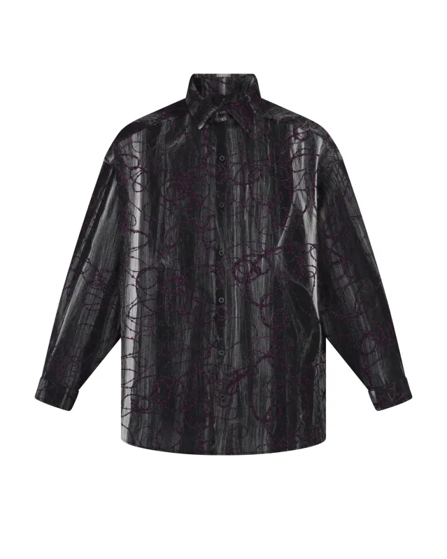 Marbled Cloth Long Sleeve Shirt (Purple / Grey) made by Pas Une Marque