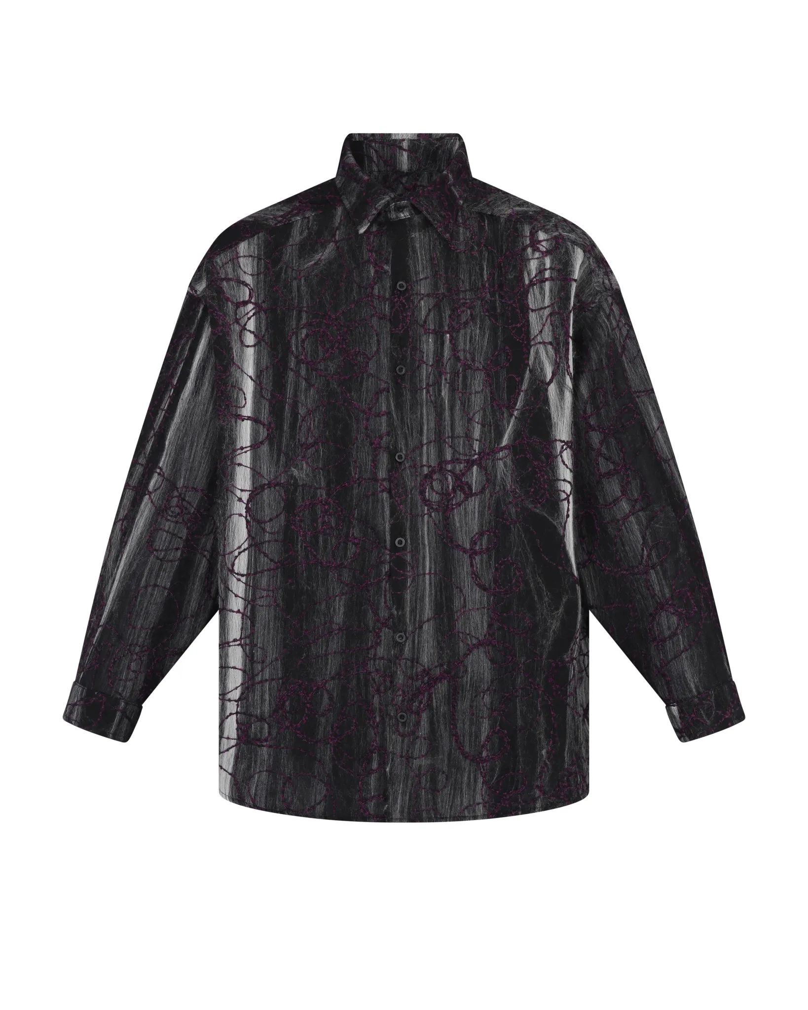 Marbled Cloth Long Sleeve Shirt (Purple / Grey) sold by Pas Une Marque